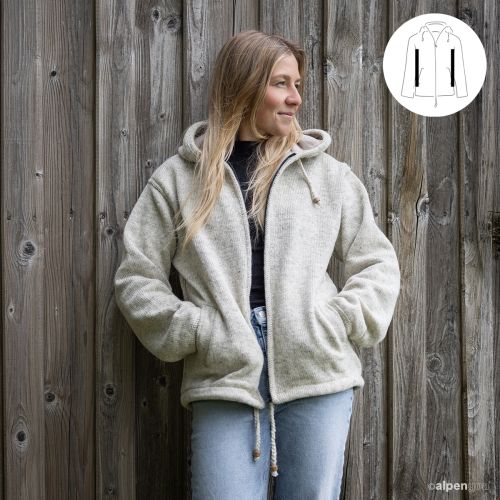Wolljacke Modell Jomax Naturhellgrau